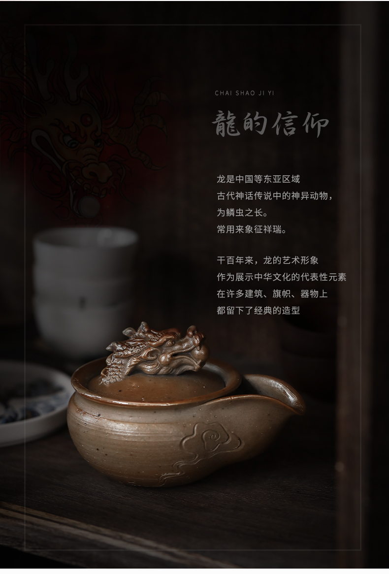 By firewood leading Japanese pure manual coarse pottery teapot hand grasp pot pinecone tureen kung fu tea tea