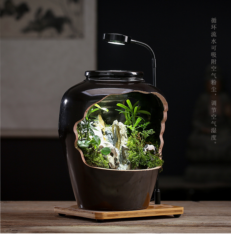 By sumeru world creative ceramic tank micro potted landscape water, tea pet Chinese zen furnishing articles