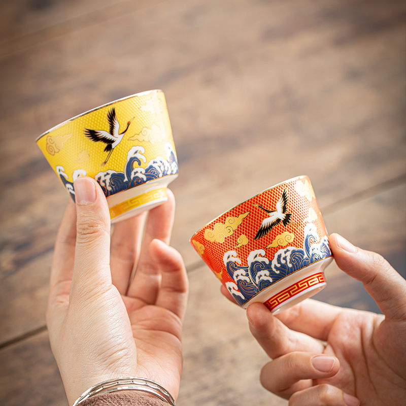By the tide of special ceramic cups kung fu tea cup single CPU Japanese master sample tea cup cup gift sets