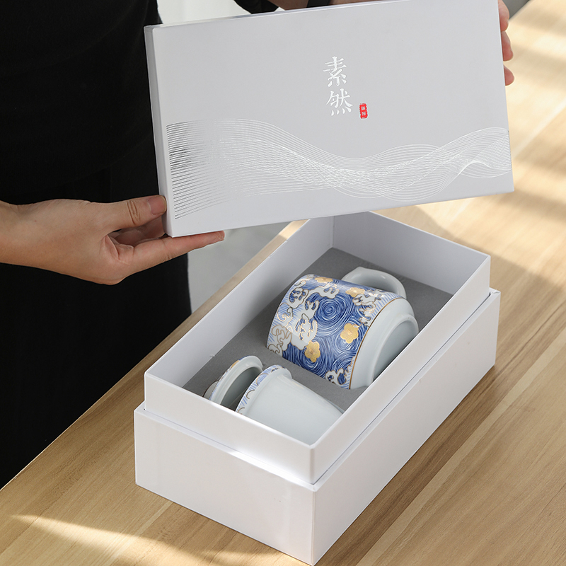 By mark cup jingdezhen office cup manual pastel colored enamel porcelain cup with cover filter cups