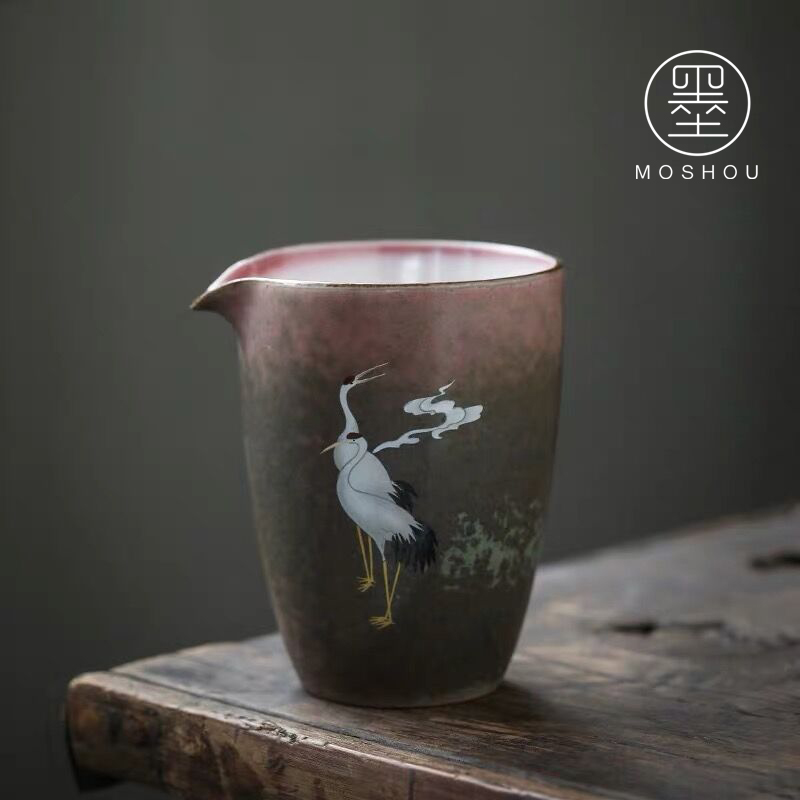 By the new Chinese style restoring ancient ways is coarse pottery, ceramic fair keller of tea sea points of the crane, tea, kungfu tea accessories