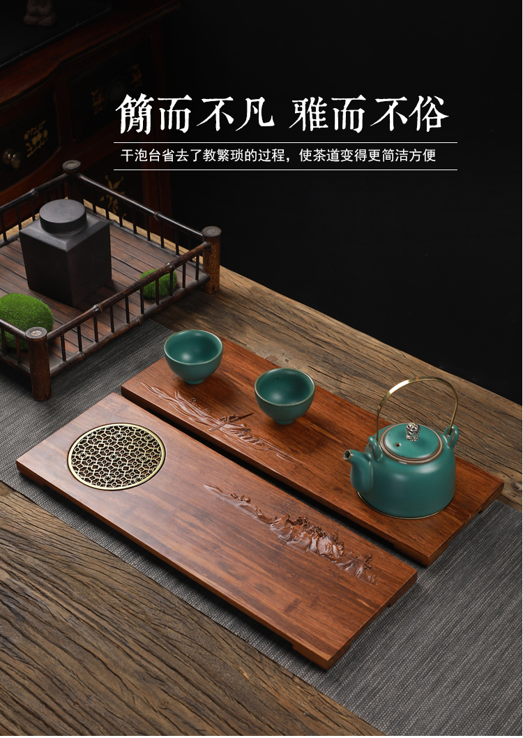 By heavy bamboo small consolidation piece of solid wood pallet dry mercifully tea saucer pot bearing two people doing mercifully tea tea table