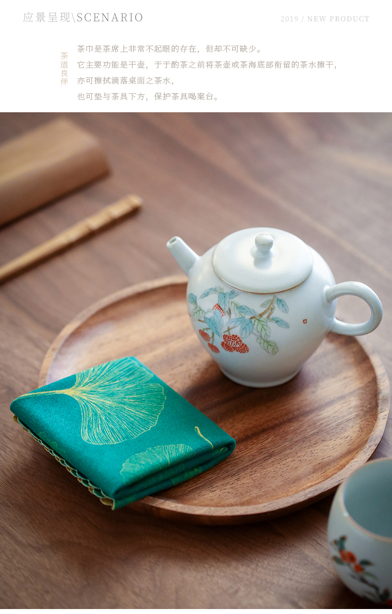 By zen thickening bibulous tea towel towel coloured drawing or pattern tea special tea table cloth cloth cloth kung fu tea set spare parts