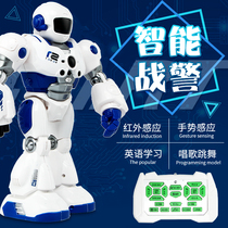Intelligent early education robot talking programming learning Multi-function remote control gesture sensing war police childrens toys