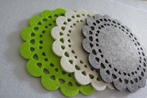 Felt thick tea cup mat absorbent fabric coaster non-slip insulation mat table mat diameter 18cm