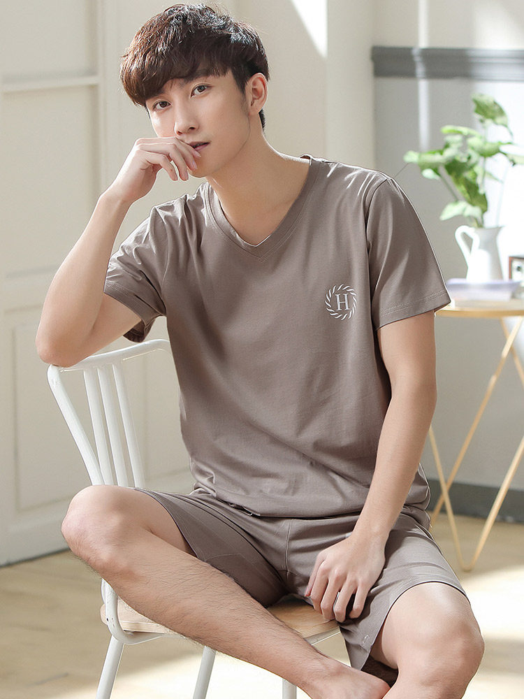 Modale sleepwear men's summer pure cotton 2021 New summer thin short sleeves shorts men's large size home clothes