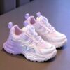 Girls' Sneakers 2025 Autumn and Winter New Running Children's Shoes with Twist Buckle, Princess Style for Girls, Student Dad Shoes, Mesh Shoes