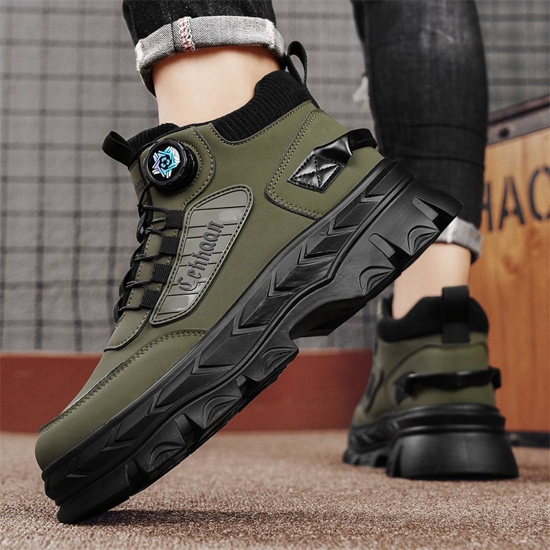 Martin Boots Men's High-Top Winter British American Retro Outdoor Hiking Waterproof Non-Slip Thick-Soled Height-Increasing Work Boots