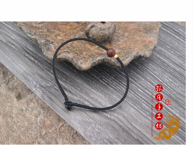 Tránh ác, ngăn chặn nhân vật phản diện, may mắn, gỗ đàn hương dệt bằng tay, vàng 24k, năm đỏ, dây đỏ, vòng tay, vòng chân - Vòng chân lắc chân vàng pnj