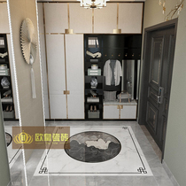 New Chinese 3D landscape parquet floor tiles 800x800 entry into the house Entrance Door Living Room Pattern Styling Tile Set