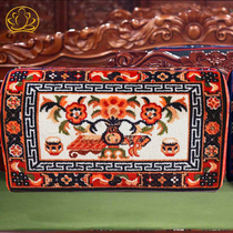  Tibetan backrest pad Home home Tibetan bed backrest armrest cushion cover Bedside pillow Tibetan cushion wool blanket