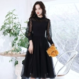 Черное зимнее вечернее платье, подходит для подростков, подарок на день рождения, яркий броский стиль