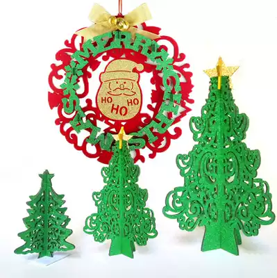 Mini Christmas tree desktop decoration Glitter felt cloth three-dimensional small tree shopping mall shop Christmas decoration decoration