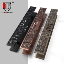 New Chinese style glass door handle antique Xiangyun door handle back pattern copper door handle hotel with framed wooden door handrail