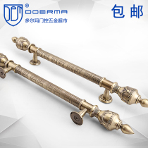 Chinoiserie echo antique luxury hotel KTV door wooden door handle bronze stainless steel glass door handle