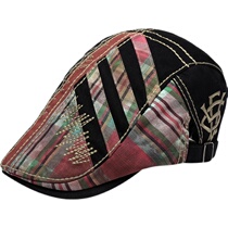 Spring and autumn Mens Berehat Youth trendy sunscreen Shading Duck Tongue Cap Printed Fashion Individuality Cotton single hat