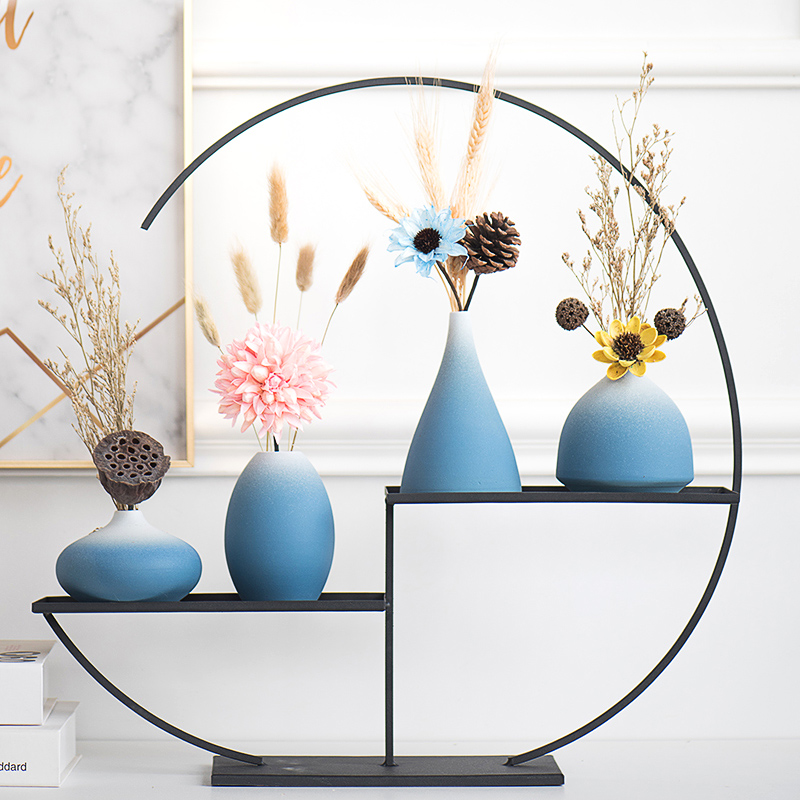 Nordic trang trí hoa khô trang trí sáng tạo bình gốm nghệ thuật của Thiền sống lối vào phòng hàng thủ mát rượu nhà