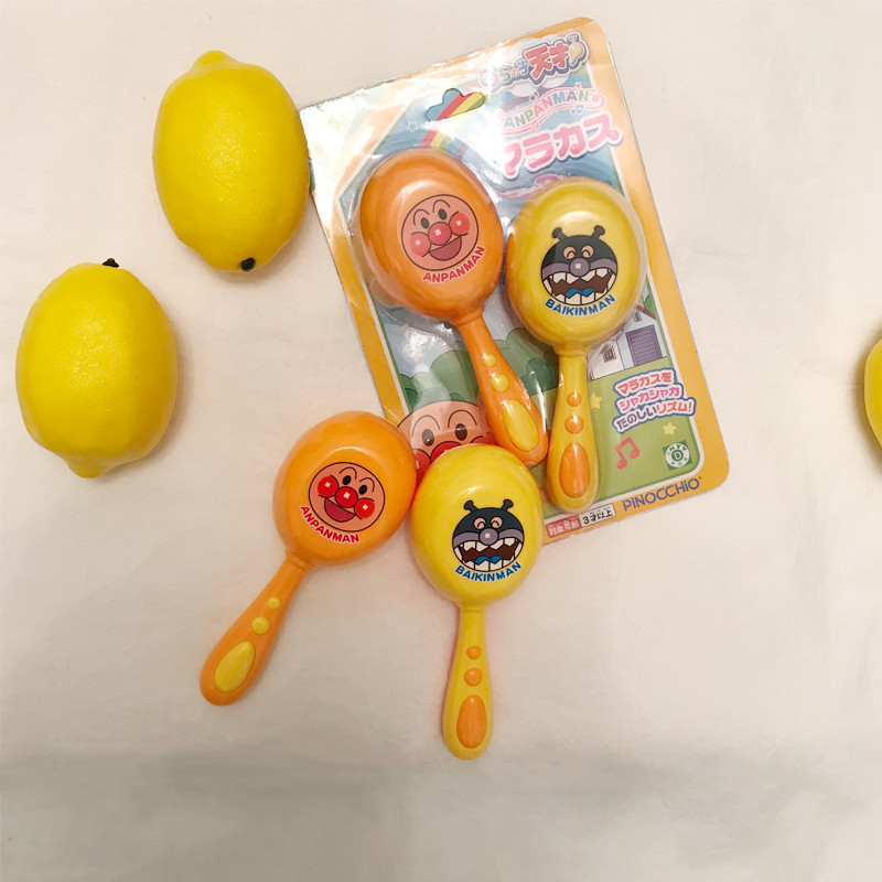 Japanese Anpanman hand rattle baby toy 3-6-12 months newborn baby soothe the bell sand hammer