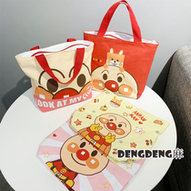 Japanese cute cartoon bread Anpanman protein tote bag Canvas student rice bag Bento bag tote bag