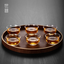 Thickened heat-resistant transparent glass tea cup small teacup Kung Fu tea set master cup single cup tea light small cup household