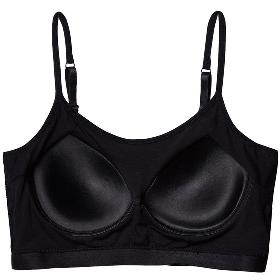 Cotton integrated chest thin section with chest pad integrated short bottoming tube top underwear female student strap sports bra