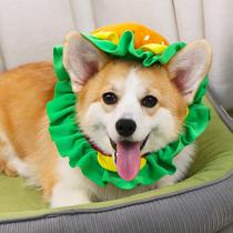 Pet dog cute hat burger hood Internet celebrity decorative headwear cat small dog funny photo decoration