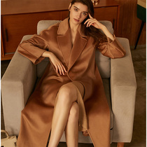 riz hump high-end temperament double face cashmere big coat woman mid length 2023 winter new wool coat