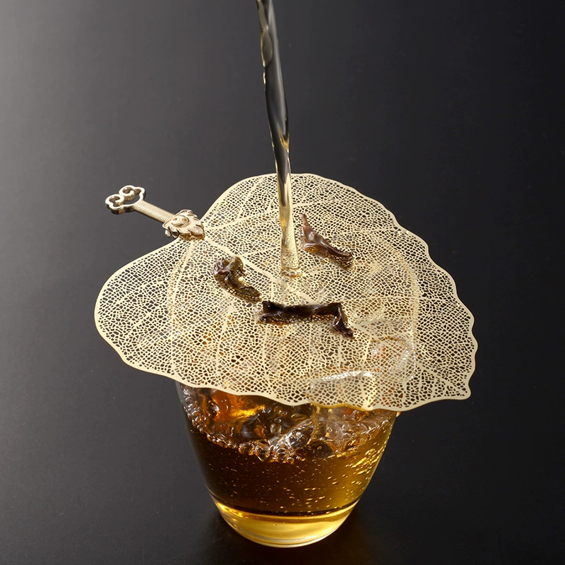 Honghu New Bodhi Leaf Tea Leak Pure Copper Filter Lưới Creative Tea Filter Tea Tách trà Kung Fu Bộ phụ kiện - Trà sứ