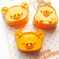 3-Piece light loose bear nostril chicken biscuit mold sandwich mold sushi rice ball cookie animal cookie mold