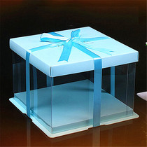 6-inch 8-inch 10-inch 12-inch 14-inch 16-inch transparent square cake box turned sugar and high double-layer cake packaging box