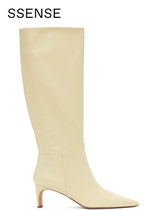 Jil Sander Gil Sanda Gray-white pointed high boots woman