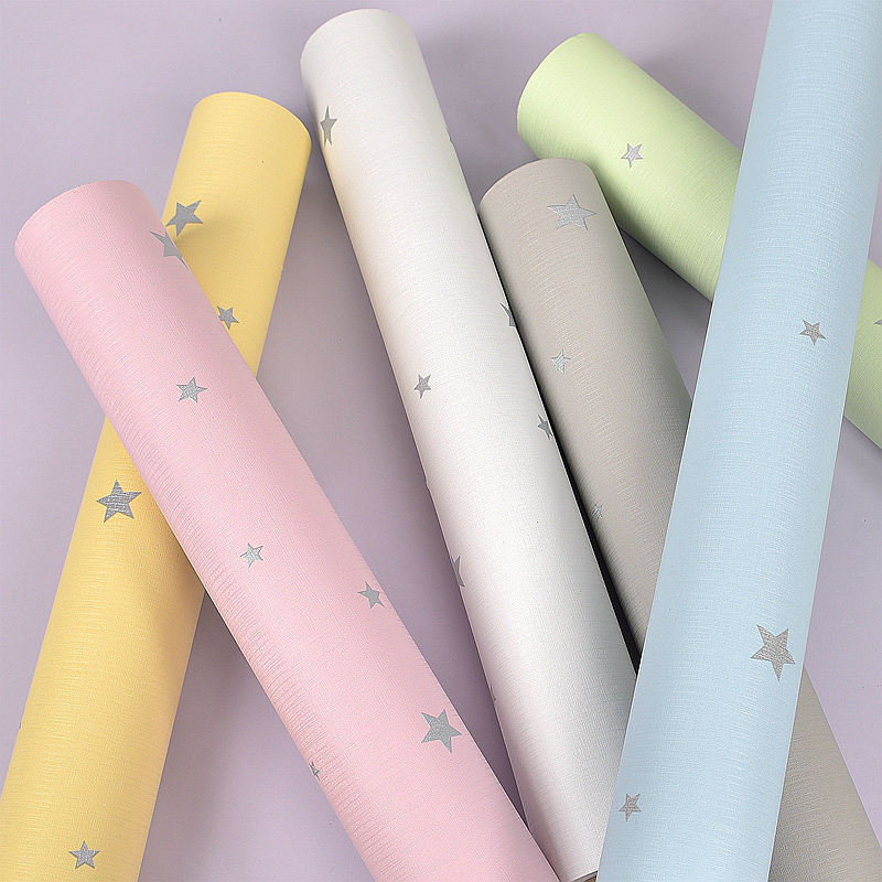 Wallpaper self-adhesive bedroom warm TV background wall decoration stars wallpaper 3d stereo wall stickers children's room stickers