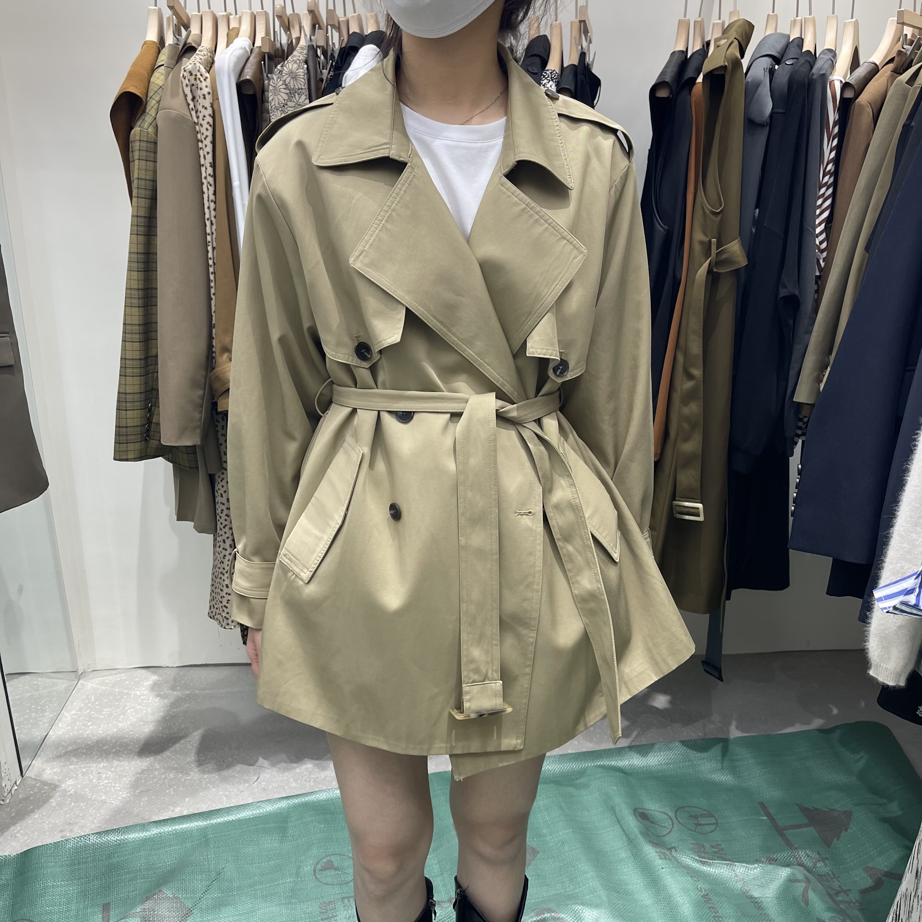 XIII FALL 2021 NEW KOREAN VERSION LOOSE LACE TEMPERAMENT SHORT VERSION WINDCOAT JACKET WOMAN SMALL SUB 83032