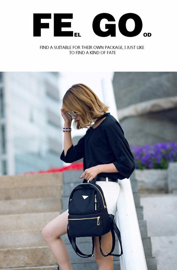 Sau ba lô nữ Oxford vải đen ba lô nylon 2018 làn sóng mới Hàn Quốc thời trang hoang dã giản dị balo nhỏ cho nữ