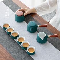 Zhenware tea set set home office ceramic kung fu tea set tea tray set simple Japanese dry bubble plate gift box