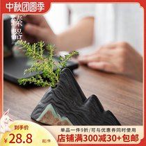 Zhenji Japanese-style rough pottery far landscape painting vase flower arrangement ceramic large round flower arrangement dried flower water water