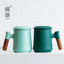 Zhenyou mug ceramic with lid filter office large capacity custom logo tea separation Cup Tea Cup