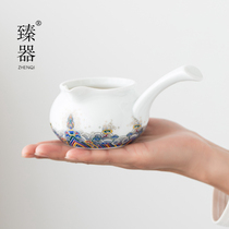 Zhenyou ceramic side bar gongway Cup uniform Cup enamel tea sea household simple anti-scalding tea set accessories