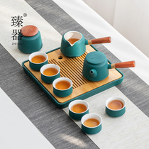 Zhen Kung Fu tea set set home office ceramic tea set tea tray set simple Japanese dry bubble plate gift box
