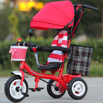 Baby stroller can ride and push tricycle pedal baby stroller 1-3-5 years old big red lightweight summer