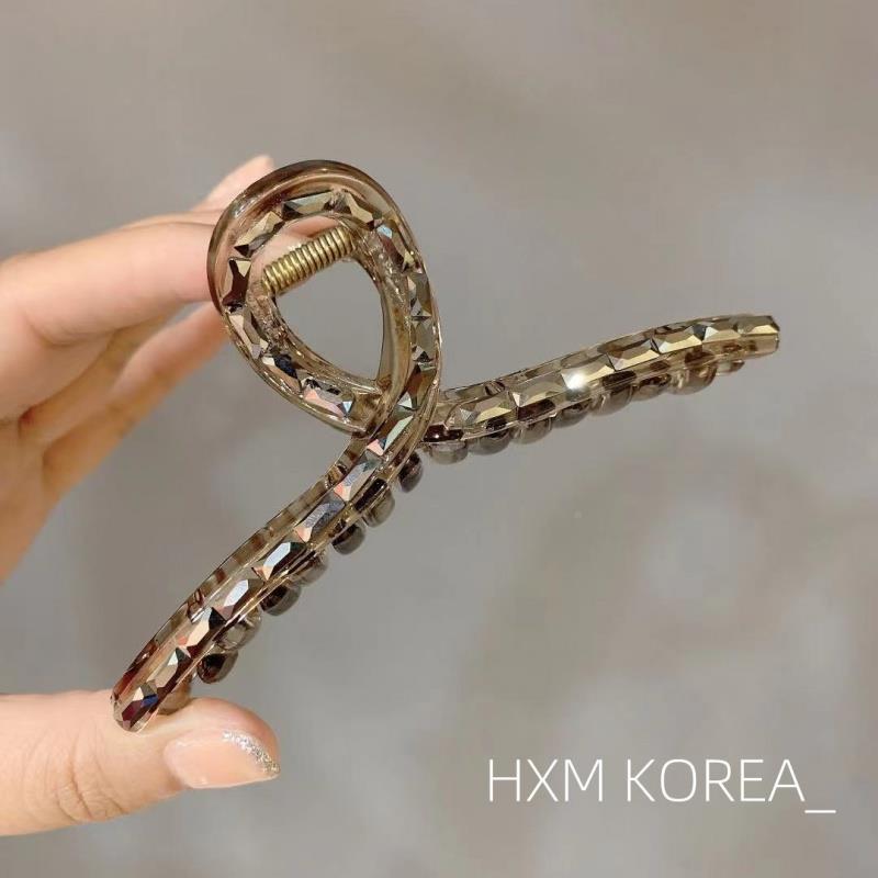 South Korea Dongdaemun Ornaments Crystal Grip Large Horn Hair Catch Fashion Shark Clip Hair Clip Rear Brain Spoon New Tide-Taobao