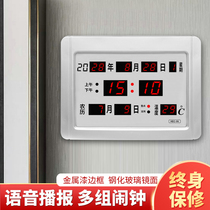 LED digital perpetual calendar Electronic clock Wall clock Living room silent table clock Table clock Clock Wall clock Temperature alarm clock
