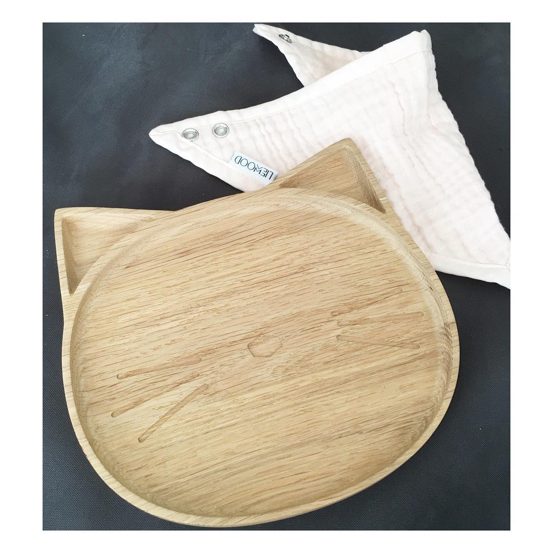 Giá nửa sau [Gỗ Bắc Âu, đĩa gỗ dễ thương] mèo, gấu, đĩa trái cây, đĩa - Tấm muỗng gỗ