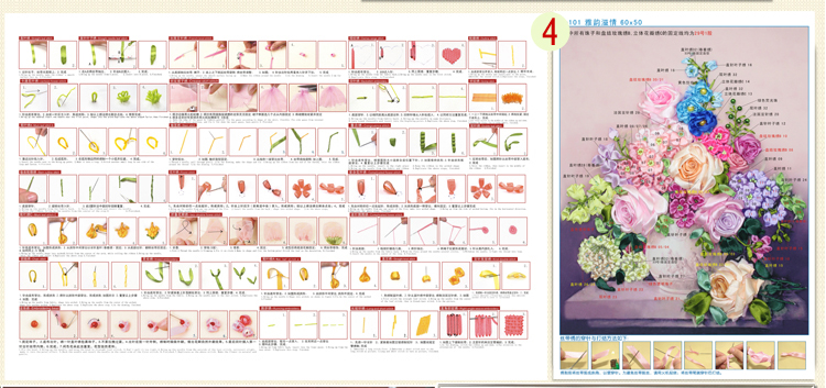 Miễn phí vận chuyển sang trọng đích thực hoa ruy băng thêu phòng khách mới 5D tình trạng tràn của bức tranh thêu khâu phi in ba chiều - Công cụ & phụ kiện Cross-stitch tranh thêu đồng hồ