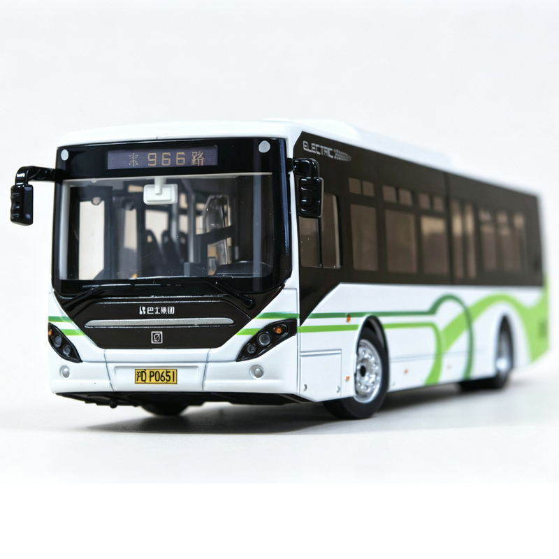1:43 Shanghai Bus Toy Vehicle Shenwo Bus Model Swb6128Ev Pure Electric 966 Route Bus Toy 1:43 Shanghai Bus Toy Vehicle Shenwo Bus Model Swb6128Ev Pure Electric 966 Route Bus Toy