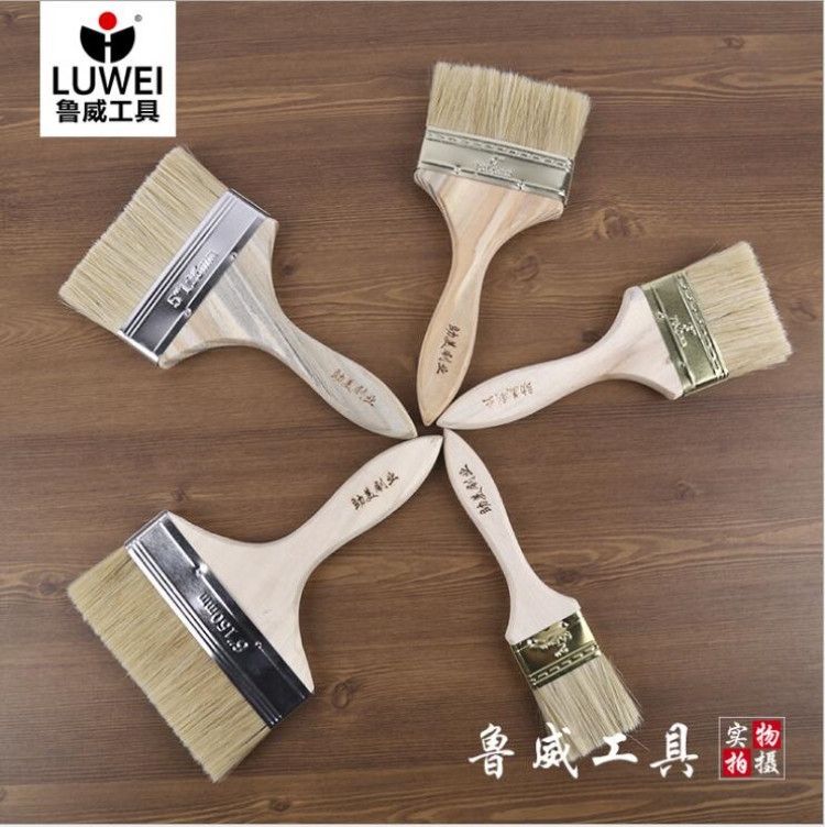 Ruwei Tool Wood Handle Paint Brush Home Furnishing Paint Brush Barbecue Grill Seasoning Brush Long Hair Brush Soft Hairbrush