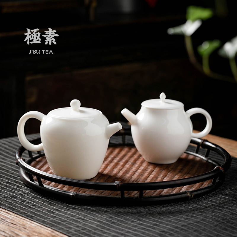 Pole element | kung fu teapot household ceramics single pot pot of tea set in hand pot of towing dry mercifully all the plates