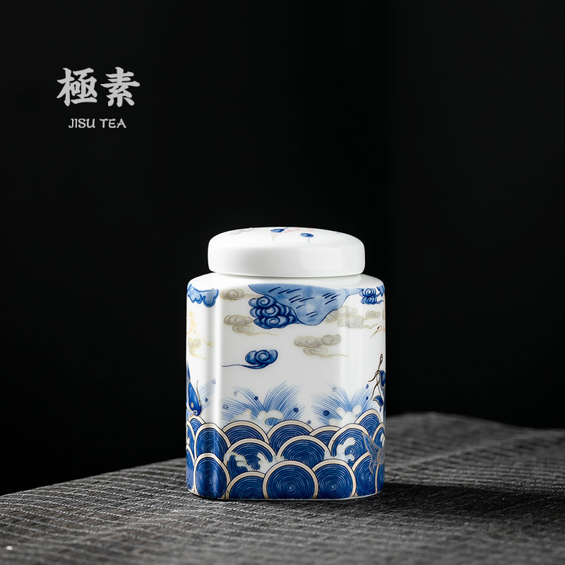 Pole element | ceramic tea pot silver arowana modify storage tank sealing household kung fu tea POTS trumpet