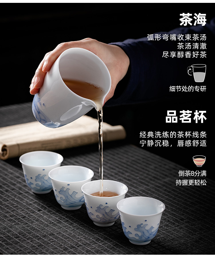 Pole element | dehua white porcelain tea set household ceramics kunfu tea tea, tea gift boxes of a complete set of gifts