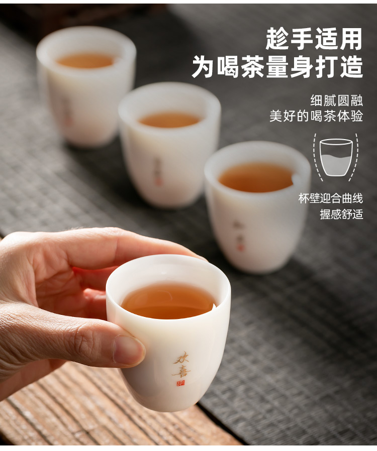 Pole element | white porcelain ceramic sample tea cup ChanYu cup thin body paint word small kung fu masters cup custom cups